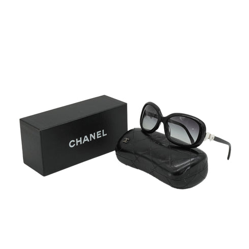 VINTAGE CHANEL RIBBON COCOMARK SUNGLASSES BLACK WHITE EYEWEAR 90340378