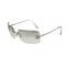 VINTAGE CHANEL RIMLESS SUNGLASSES COCOMARK RHINESTONE CLEAR SILVER EYEWEAR 90340356