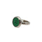VINTAGE CHANEL RING COCOMARK ROUND GREEN SILVER ACCESSORY 99A 90330671