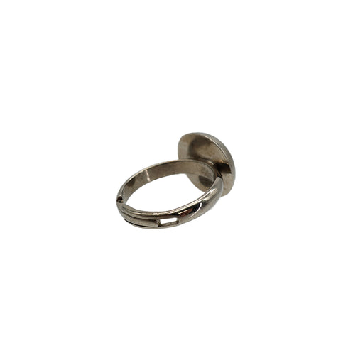 VINTAGE CHANEL RING COCOMARK ROUND GREEN SILVER ACCESSORY 99A 90330671
