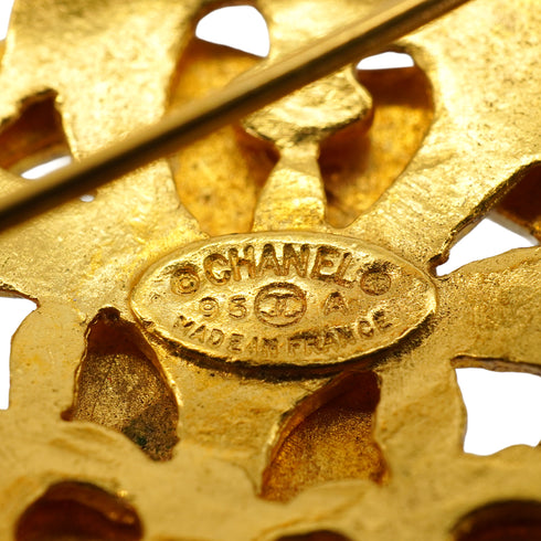 VINTAGE CHANEL ROUND BROOCH COCOMARK GOLD ACCESSORY 95A 90345098