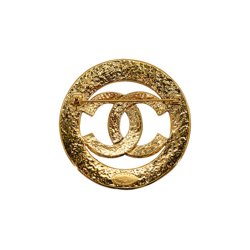 VINTAGE CHANEL ROUND COCOMARK BROOCH GOLD ACCESSORY 94P 90326699