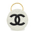 VINTAGE CHANEL ROUND VANITY HAND BAG WHITE ENAMEL GOLD HARDWARE 90347772