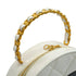 VINTAGE CHANEL ROUND VANITY HAND BAG WHITE ENAMEL GOLD HARDWARE 90347772