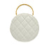 VINTAGE CHANEL ROUND VANITY HAND BAG WHITE ENAMEL GOLD HARDWARE 90347772