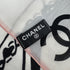 VINTAGE CHANEL SCARF CAMELLIA COCOMARK MADEMOISELLE BLACK WHITE COTTON SILK 90321176