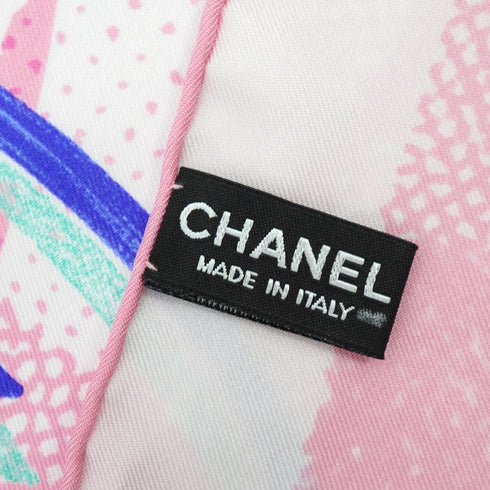 CHANEL CHECKED SCARF CAMELLIA PINK SILK 90337727