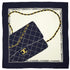 VINTAGE CHANEL SCARF COCOMARK BAG MATELASSE WHITE GOLD NAVY SILK 90338284