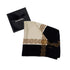 VINTAGE CHANEL SCARF COCOMARK CHAIN MOTIF BLACK BEIGE SILK 90314745