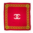 VINTAGE CHANEL SCARF COCOMARK CHAIN MOTIF RED SILK 90320177