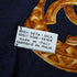 VINTAGE CHANEL SCARF COCOMARK CHAIN PATTERN NAVY GOLD SILK 90334509