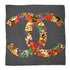 VINTAGE CHANEL SCARF COCOMARK GRIPOIX JEWELRY PATTERN GRAY SILK 90331686