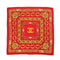 VINTAGE CHANEL SCARF COCOMARK LOGO CHAIN PATTERN RED GOLD SILK 90319711