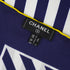 VINTAGE CHANEL SCARF COCOMARK STRIPE PATTERN NAVY WHIITE YELLOW SILK 90340540