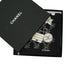 VINTAGE CHANEL SCARF COCOMARK ICON MOTIF WHITE BLACK SILK 90343251