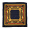 VINTAGE CHANEL SCARF LOGO CHAIN PATTERN BLACK YELLOW SILK 90318641