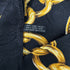 VINTAGE CHANEL SCARF LOGO CHAIN PATTERN BLACK YELLOW SILK 90318282