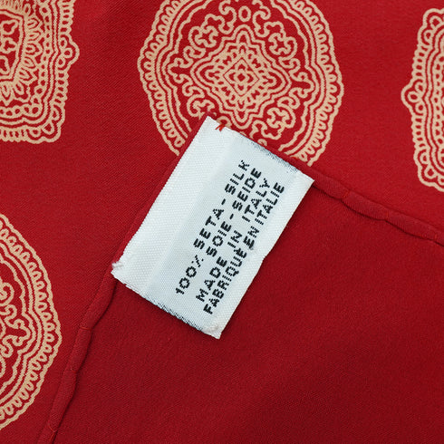 VINTAGE CHANEL SCARF LOGO RED SILK 90330709