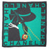VINTAGE CHANEL SCARF MADEMOISELLE LOGO GREEN SILK 90341473