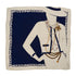 VINTAGE CHANEL SCARF MADEMOISELLE LOGO NAVY SILK 90321122