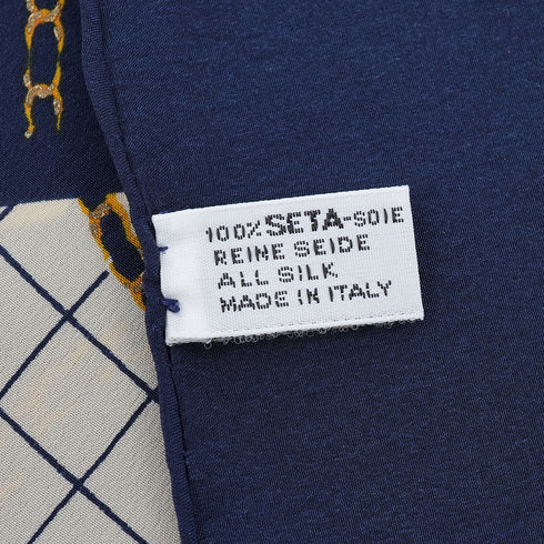 VINTAGE CHANEL SCARF MADEMOISELLE MATELASSE NAVY SILK 90340530