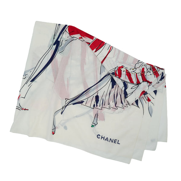 VINTAGE CHANEL SCARF MADEMOISELLE MULTICOLOR COTTON 90321070
