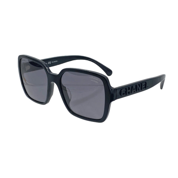 VINTAGE CHANEL SQUARE SHAPE SUNGLASSES LOGO BLACK EYEWEAR 90324633