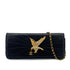 VINTAGE CHANEL STRASS IMPERIAL EAGLE CLUTCH CHAIN SHOULDER BAG RHINESTONE BLACK LAMB SKIN 90304710