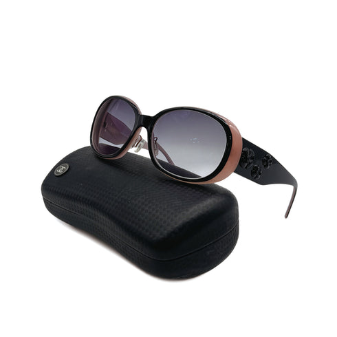 VINTAGE CHANEL SUNGLASSES CAMELLIA BLACK PINK EYEWEAR 90315443