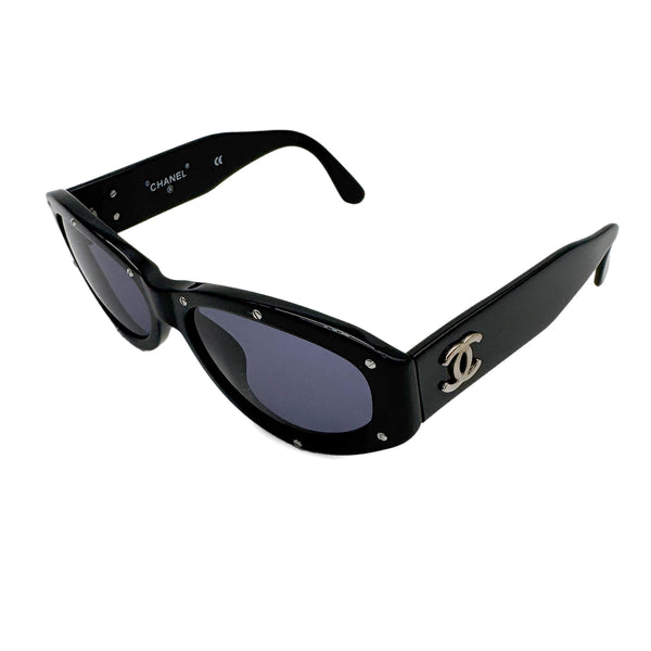 VINTAGE CHANEL SUNGLASSES COCOMARK BLACK EYEWEAR 90313681