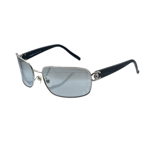 VINTAGE CHANEL SUNGLASSES COCOMARK BLACK SILVER EYEWEAR 90312547