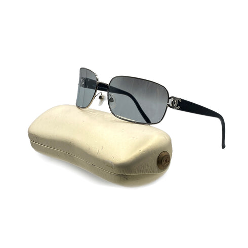 VINTAGE CHANEL SUNGLASSES COCOMARK BLACK SILVER EYEWEAR 90312547