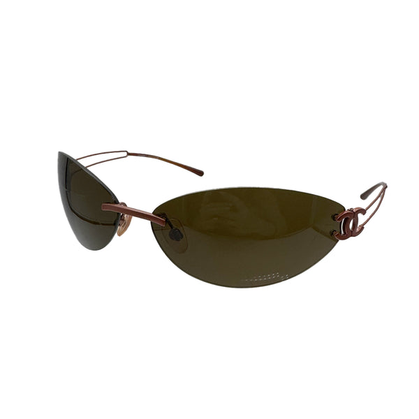 VINTAGE CHANEL SUNGLASSES COCOMARK BROWN EYEWEAR 90322530