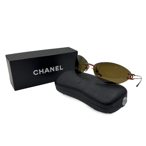 VINTAGE CHANEL SUNGLASSES COCOMARK BROWN EYEWEAR 90322530