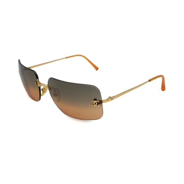 VINTAGE CHANEL SUNGLASSES COCOMARK GOLD EYEWEAR 90319964