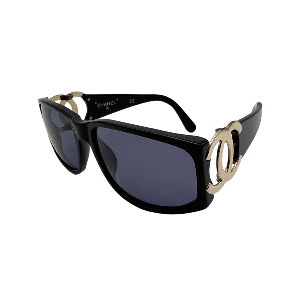 VINTAGE CHANEL SUNGLASSES COCOMARK LOGO BLACK EYEWEAR 90319130