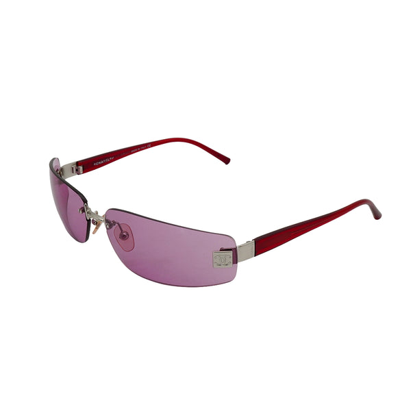 VINTAGE CHANEL SUNGLASSES COCOMARK RED PURPLE EYEWEAR 90335021