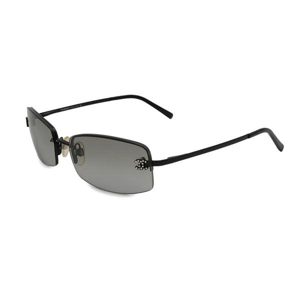VINTAGE CHANEL SUNGLASSES COCOMARK RHINESTONE BLACK EYEWEAR 90313530