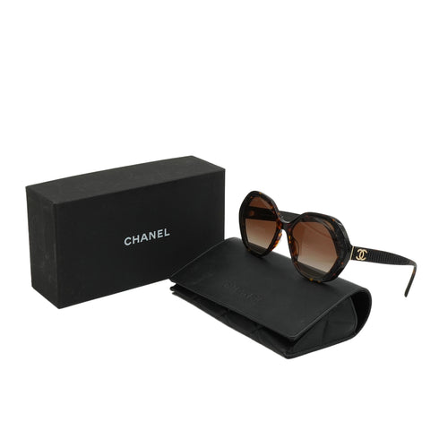 VINTAGE CHANEL SUNGLASSES COCOMARK SEQUINS TORTOISESHELL BLACK BROWN EYEWEAR 90340541
