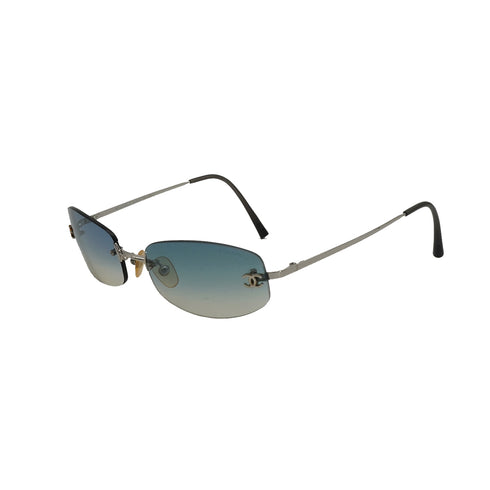 VINTAGE CHANEL SUNGLASSES COCOMARK SILVER EYEWEAR 90330689