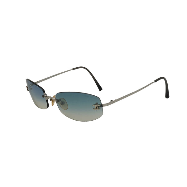 VINTAGE CHANEL SUNGLASSES COCOMARK SILVER EYEWEAR 90330689