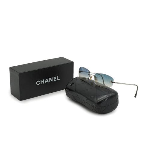VINTAGE CHANEL SUNGLASSES COCOMARK SILVER EYEWEAR 90330689
