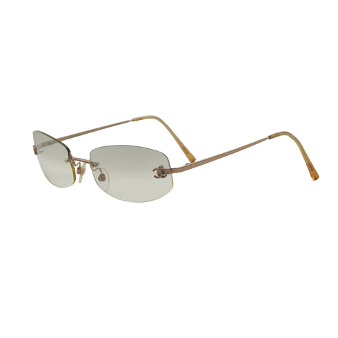 VINTAGE CHANEL SUNGLASSES COCOMARK SILVER EYEWEAR 90342409