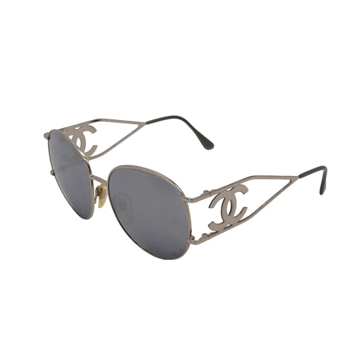 VINTAGE CHANEL SUNGLASSES COCOMARK SILVER EYEWEAR 90323489
