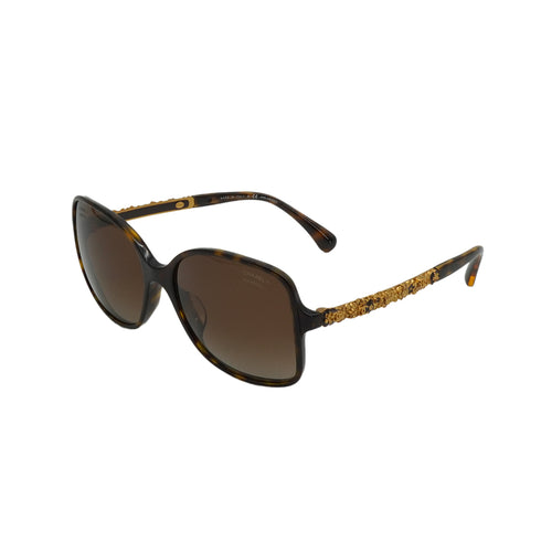 VINTAGE CHANEL SUNGLASSES FLOWER MOTIF COCOMARK TORTOISESHELL GOLD BROWN EYEWEAR 90340537