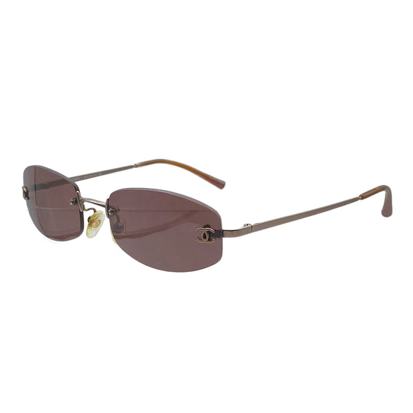 VINTAGE_CHANEL_SUNGLASSES_RIMLESS_COCOMARK_PINK_MATTE_BROWN_EYEWEAR_90312620_japan