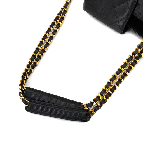 VINTAGE CHANEL SUPER MODEL BICOLORE CHAIN TOTE BAG BLACK LEATHER GOLD HARDWARE 90325598