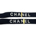 VINTAGE CHANEL SUSPENDER LOGO BLACK WHITE CANVAS LEATHER 90325639