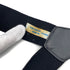 VINTAGE CHANEL SUSPENDER LOGO BLACK WHITE CANVAS LEATHER 90325639
