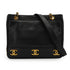 VINTAGE CHANEL TRIPLE COCO CHAIN SHOULDER BAG BLACK CAVIAR SKIN GOLD HARDWARE 90335297